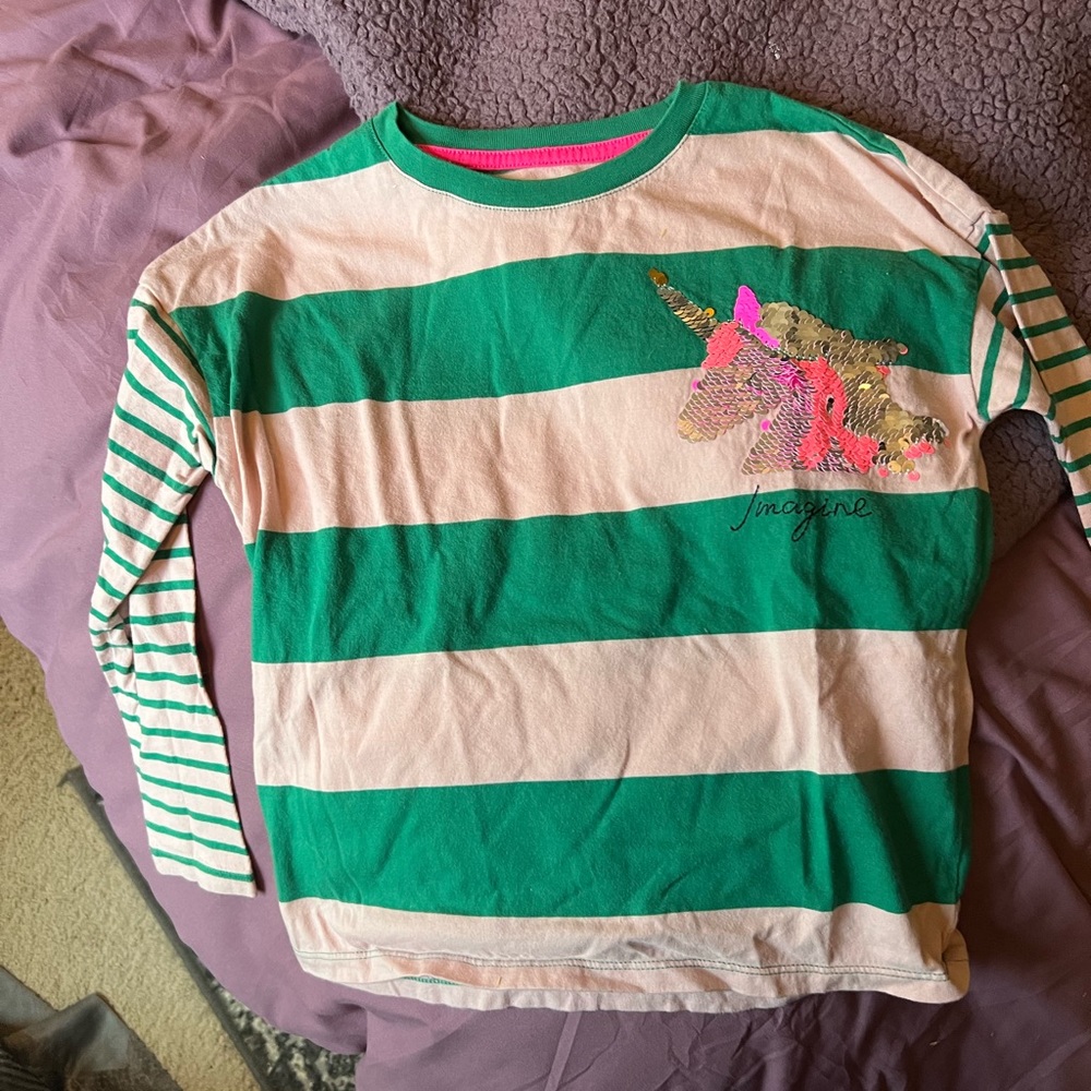 Mini Boden striped shirt girls size 7-8